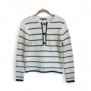 Elliot Lauren Get In Line Knit Striped Sweater Navy & Cream Size XS